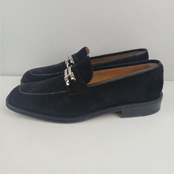 Magnanni Men\'s SZ 10 M Black Suede Loafer Silver Buckle 6243 Made In Spain main image 9